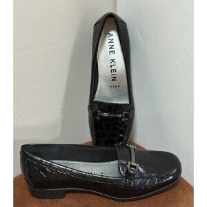 ANNE KLEIN IFLEX WOMENS BLACK SLIP-ON LOAFERS SHOES SIZE 6.5 M COMFORT CASUAL